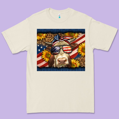Western 4th Of July Cow Premium Tee Designed By Lillyallendesigns