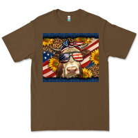 Cacao Western 4th Of July Cow Premium Tee - LillyAllenDesigns
