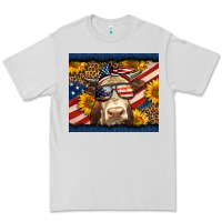 Dove Grey Western 4th Of July Cow Premium Tee - LillyAllenDesigns