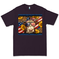Plum Western 4th Of July Cow Premium Tee - LillyAllenDesigns