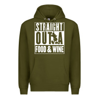 Army Green straight out a food and wine Premium Hoodie - artisFamous