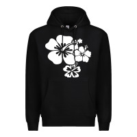 Black hawaiian flower Premium Hoodie - artisFamous