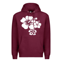 Burgundy hawaiian flower Premium Hoodie - artisFamous