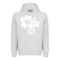 Dove Grey hawaiian flower Premium Hoodie - artisFamous