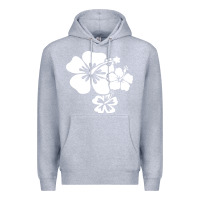 Heather Grey hawaiian flower Premium Hoodie - artisFamous