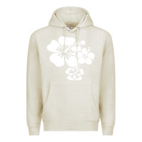 Oatmeal Heather hawaiian flower Premium Hoodie - artisFamous