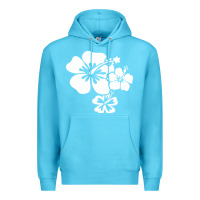 Ocean Blue hawaiian flower Premium Hoodie - artisFamous