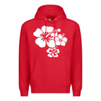 Red hawaiian flower Premium Hoodie - artisFamous