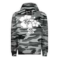 Slate Camo hawaiian flower Premium Hoodie - artisFamous