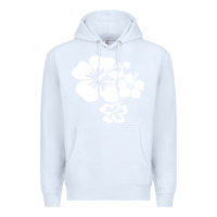 White hawaiian flower Premium Hoodie - artisFamous