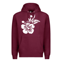 Burgundy hawaiian flower Premium Hoodie - artisFamous
