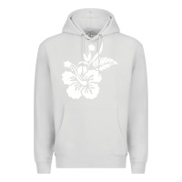 Dove Grey hawaiian flower Premium Hoodie - artisFamous