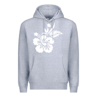 Heather Grey hawaiian flower Premium Hoodie - artisFamous