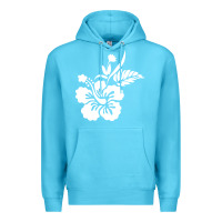 Ocean Blue hawaiian flower Premium Hoodie - artisFamous