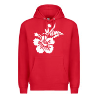 Red hawaiian flower Premium Hoodie - artisFamous