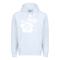 White hawaiian flower Premium Hoodie - artisFamous