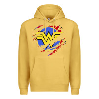 Antique Gold tear off wonder woman shield Premium Hoodie - artisFamous