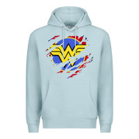 Blue Mist tear off wonder woman shield Premium Hoodie - artisFamous