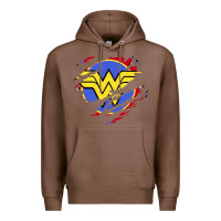 Chestnut tear off wonder woman shield Premium Hoodie - artisFamous