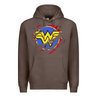 Coffee tear off wonder woman shield Premium Hoodie - artisFamous