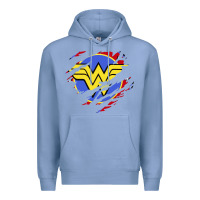 Colony Blue tear off wonder woman shield Premium Hoodie - artisFamous