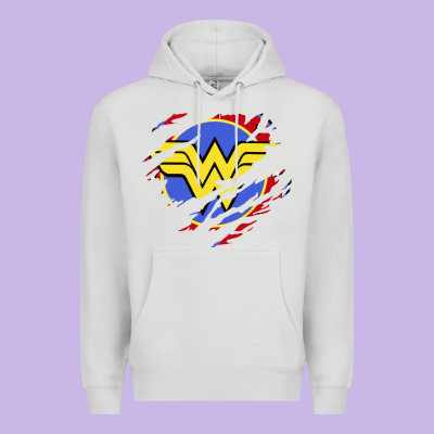 Tear Off Wonder Woman Shield Premium Hoodie Designed By Artisfamous