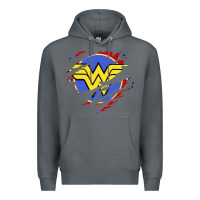 Rock tear off wonder woman shield Premium Hoodie - artisFamous