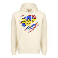 Sandshell tear off wonder woman shield Premium Hoodie - artisFamous