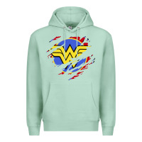 Seafoam tear off wonder woman shield Premium Hoodie - artisFamous