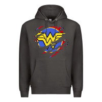 Smoke tear off wonder woman shield Premium Hoodie - artisFamous