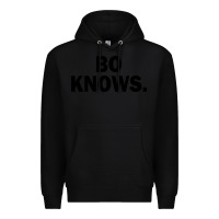 Black bo knows (black text) Premium Hoodie - artisFamous