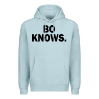 Blue Mist bo knows (black text) Premium Hoodie - artisFamous