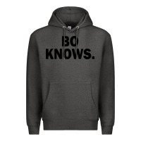 Charcoal Heather bo knows (black text) Premium Hoodie - artisFamous
