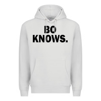 Dove Grey bo knows (black text) Premium Hoodie - artisFamous