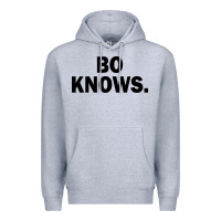 Heather Grey bo knows (black text) Premium Hoodie - artisFamous