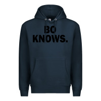 Navy bo knows (black text) Premium Hoodie - artisFamous