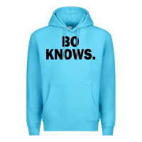 Ocean Blue bo knows (black text) Premium Hoodie - artisFamous