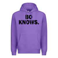 Purple bo knows (black text) Premium Hoodie - artisFamous