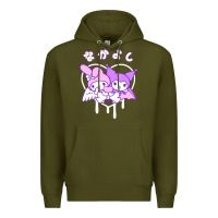 Army Green melody and kuromi heart Premium Hoodie - artisFamous