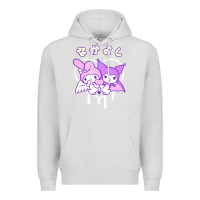 Dove Grey melody and kuromi heart Premium Hoodie - artisFamous