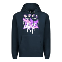 Navy melody and kuromi heart Premium Hoodie - artisFamous