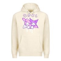Tofu melody and kuromi heart Premium Hoodie - artisFamous