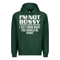 Sports Green I'M NOT BOSSY I JUST KNOW WHAT YOU SHOULD BE DOING FUNNY Premium Hoodie - artisFamous