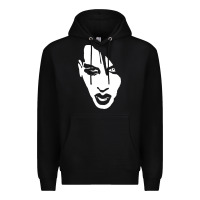 Black marilyn manson face Premium Hoodie - artisFamous