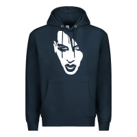 Navy marilyn manson face Premium Hoodie - artisFamous