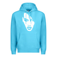 Ocean Blue marilyn manson face Premium Hoodie - artisFamous