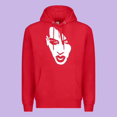 Marilyn Manson Face Premium Hoodie Designed By Artisfamous