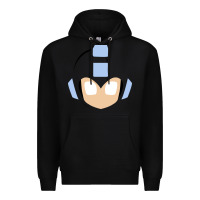 Black mega man retro video game face Premium Hoodie - artisFamous