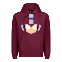 Burgundy mega man retro video game face Premium Hoodie - artisFamous
