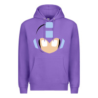 Purple mega man retro video game face Premium Hoodie - artisFamous